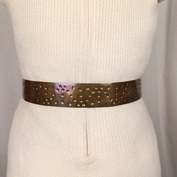 Vintage Hammered Brass Bow Belt, 24 - 32\